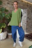 Made in Italy Juno Two Tone Knit Light Olive & Dark Olive